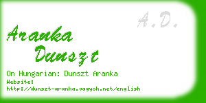 aranka dunszt business card